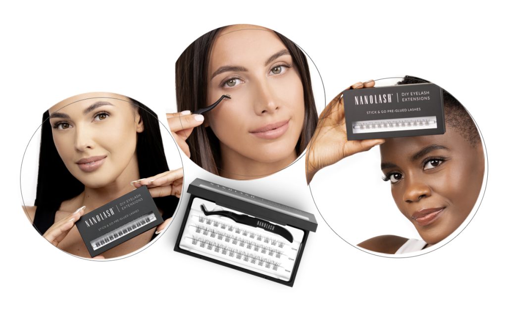 nanolash DIY Pestañas en racimo prepegadas para extensiones de pestañas en casa